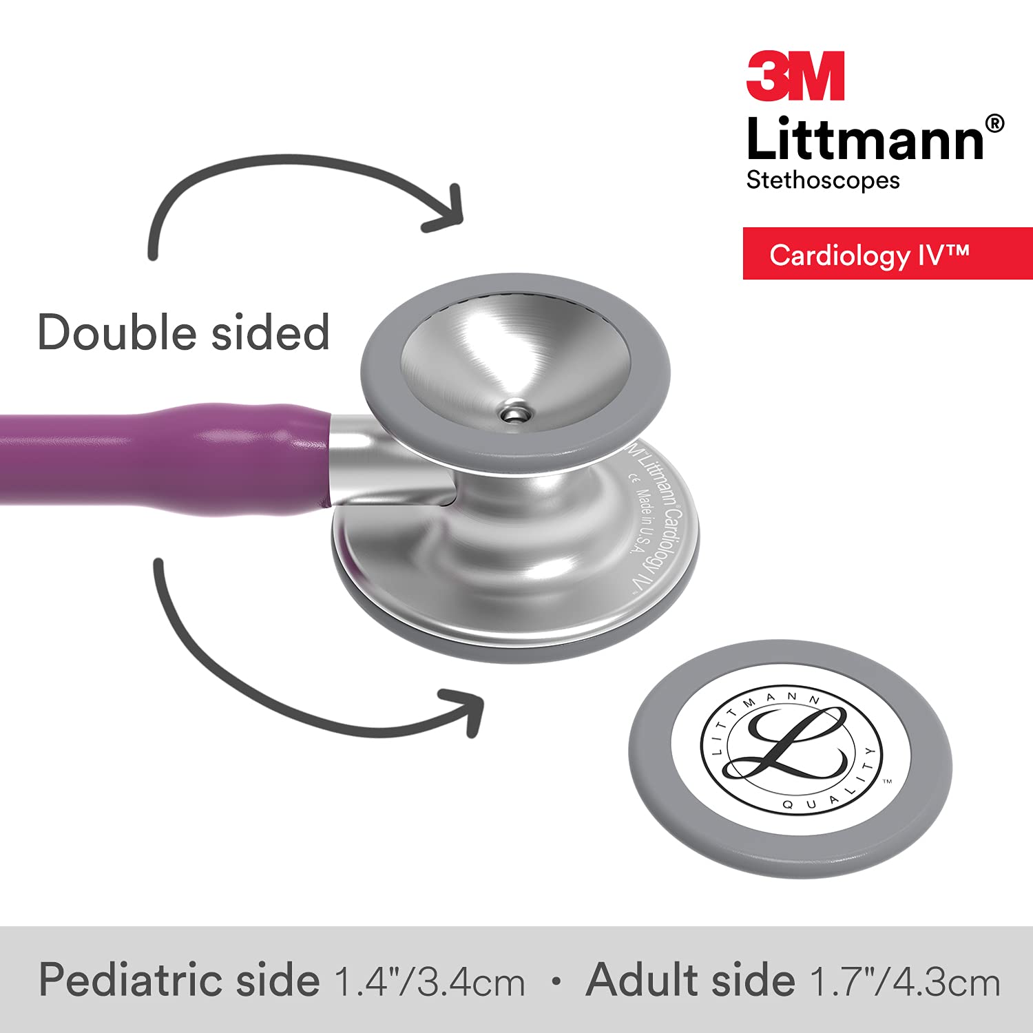 3M Littmann Cardiology IV Stethoscope (6156) - Standard Finish Chestpiece Plum Tube