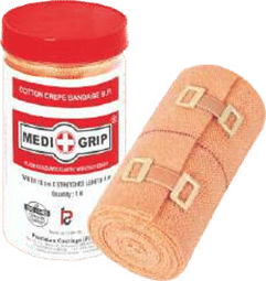12 x  Medigrip Cotton Crepe Bandage B.P. (Jar Pack) - 15 cm x 4 m CCBMDGP1504JAR Pack of 6