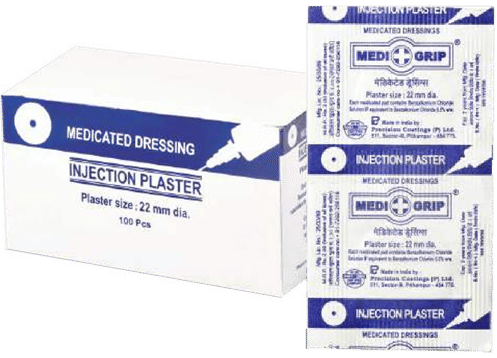 160 x  Medigrip Injection Plaster Adhesive Bandage - 25mm Round Paper Box IPPB16 Pack of 100